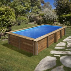 Piscina de madera GRE cuadrada Lemon Wooden Pool GRE 790204