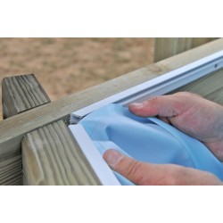 Piscina de madera GRE rectangular Evora Terrapools GRE 788029E