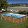 Piscina de madera GRE rectangular Evora Terrapools GRE 788029E