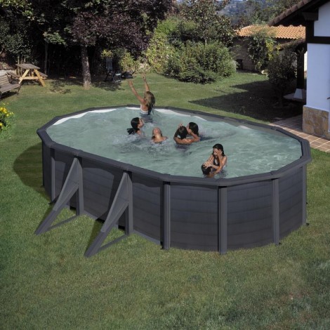 Piscina desmontable GRE redonda Grafito