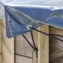 Cubierta invierno piscina GRE rectangular o cuadrada madera Terra Pools 550 g/m²