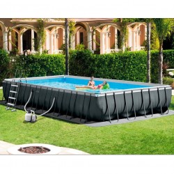Piscina desmontable rectangular 975x488x132 Intex con clorador y pack deluxe