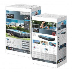 Piscina desmontable rectangular 975x488x132 Intex con clorador y pack deluxe