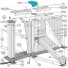 Protector de playa zona curva piscina GRE imitación madera PINW15P