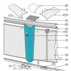 Kit de 12 perfiles verticales 12x129'5 cm color gris piscina GRE