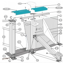 Pack 2 playas 15x109'5 cm piscina GRE imitación madera