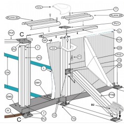 Cincha para piscina GRE 1000x550x132 con postes laterales