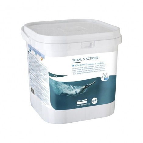 Cloro 5 acciones en pastillas de 250 gr GRE envase 5 kg