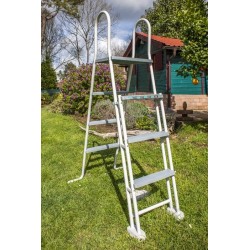 Piscina desmontable GRE ovalada Atlantis altura 132 cm chapa blanca