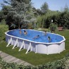 Piscina desmontable GRE ovalada Atlantis altura 132 cm chapa blanca