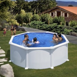 Piscina desmontable GRE redonda Atlantis altura 132 cm chapa blanca