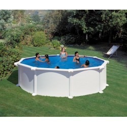 Piscina desmontable GRE redonda Atlantis altura 132 cm chapa blanca