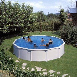 Piscina desmontable GRE redonda Atlantis altura 132 cm chapa blanca