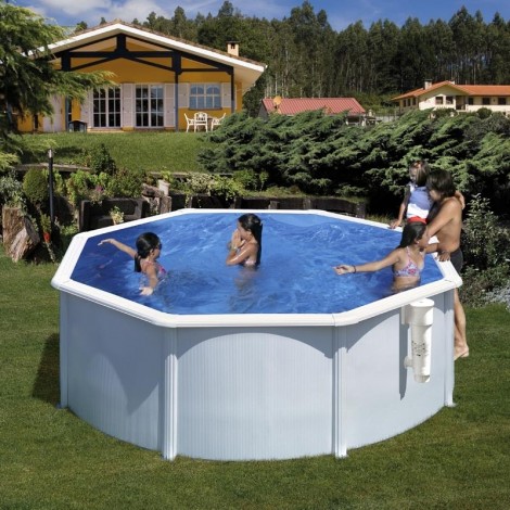 Piscina desmontable GRE redonda Bora Bora altura 120 cm chapa blanca