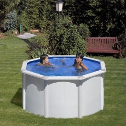 Piscina desmontable GRE redonda Fidji altura 120 cm chapa blanca