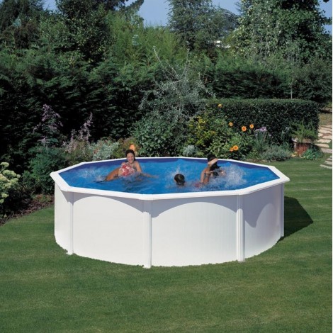 Piscina desmontable GRE redonda Fidji altura 120 cm chapa blanca