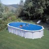 Piscina desmontable GRE ovalada Haití 610x375 altura 132 cm chapa blanca