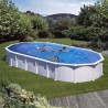 Piscina desmontable GRE ovalada Haití altura 132 cm chapa blanca