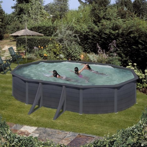 Piscina desmontable GRE redonda Grafito
