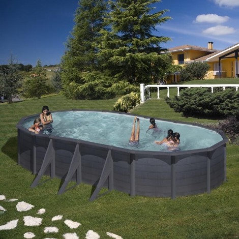 Piscina desmontable GRE redonda Grafito