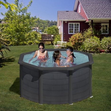 Piscina desmontable GRE redonda Grafito
