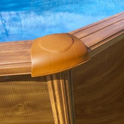 Piscina desmontable GRE redonda Mauritius altura 132 cm imitación madera