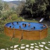 Piscina desmontable GRE ovalada Pacific altura 120 cm imitación madera