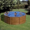 Piscina desmontable GRE redonda Pacific altura 120 cm imitación madera