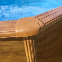 Piscina desmontable GRE redonda Pacific altura 120 cm imitación madera
