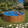 Piscina desmontable GRE redonda Pacific altura 120 cm imitación madera