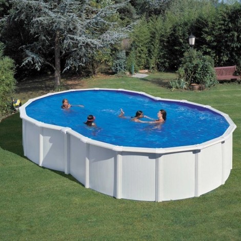 Piscina desmontable GRE en ocho Varadero altura 120 cm chapa blanca