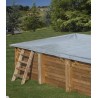 Cubierta invierno piscina GRE rectangular o cuadrada madera Terra Pools 550 g/m²