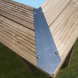 Piscina de madera GRE rectangular Evora Plus 620x420 altura 136 cm