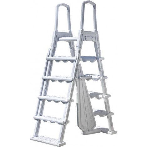 Escalera de seguridad piscina 120-132 cm peldaños antideslizantes