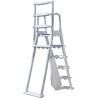 Escalera de seguridad piscina 120-132 cm peldaños antideslizantes