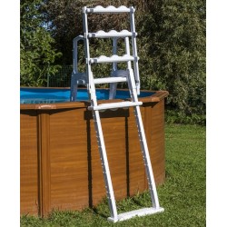 Escalera de seguridad piscina 120-132 cm peldaños antideslizantes