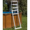Escalera de seguridad piscina 120-132 cm peldaños antideslizantes