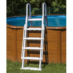 Escalera de seguridad piscina 120-132 cm peldaños antideslizantes