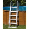 Escalera de seguridad piscina 120-132 cm peldaños antideslizantes