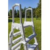 Escalera de seguridad piscina 120-132 cm peldaños antideslizantes