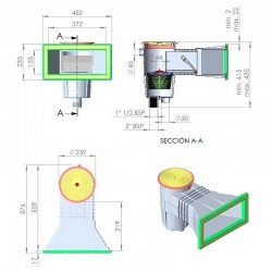 Skimmer boca ampliación tapa circular piscina hormigón AstralPool