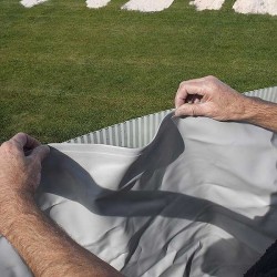 Piscina desmontable GRE ovalada Haití 610x375 altura 132 cm chapa blanca