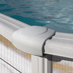 Piscina desmontable GRE ovalada Haití 610x375 altura 132 cm chapa blanca