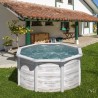 Piscina desmontable GRE redonda Pacific altura 120 cm imitación madera