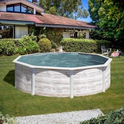 Piscina desmontable GRE redonda Pacific altura 120 cm imitación madera