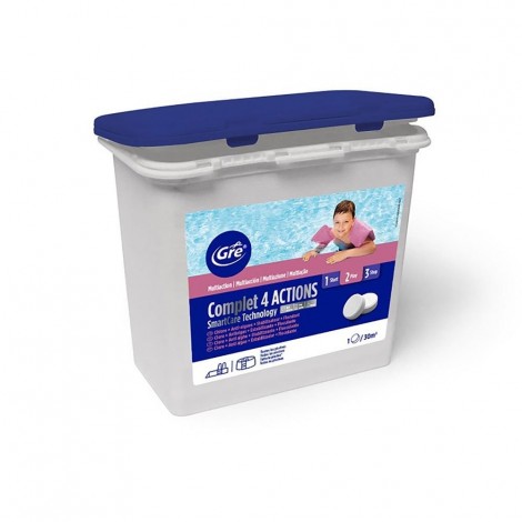 Cloro 4 acciones pastillas 20 gr GRE envase 1 kg