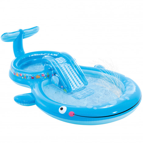 Centro de juegos hinchable INTEX ballena con pulverizador