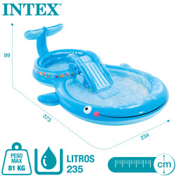 Centro de juegos hinchable INTEX ballena con pulverizador