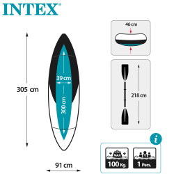 Kayak hinchable individual INTEX Excursion Pro