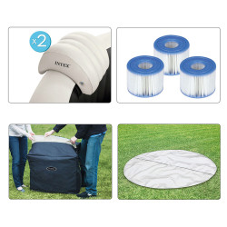 Spa hinchable octogonal INTEX con burbujas y jets Deluxe 1.098litros